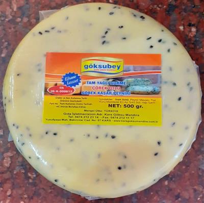 GÖKSUBEY GURME ÇÖREK OTLU  GÖBEK KAŞAR 500 GR VAKUMLU