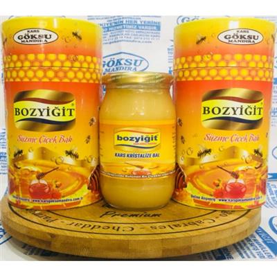 BOZYİĞİT KARS KRİSTALİZE SÜZME ÇİÇEK BALI (ŞEKERSİZ) 450 GR