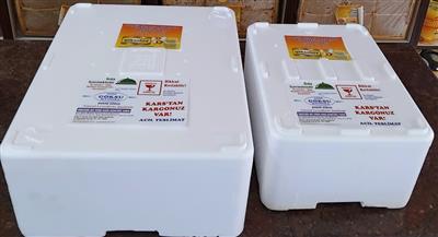 SOĞUK ZİNCİR KÖPÜK KUTU +1 adet buz aküsü 10kg Ağırlık için 145 tl