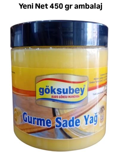 GÖKSUBEY ÖZEL ÜRETİM GURME SADE YAĞ-SAF YAĞ (ERİTİLMİŞ TEREYAĞI) 450 gr